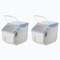 Set of 2 White Plastic Storage Food Holder Containers, with a Measuring Cup and Wheels